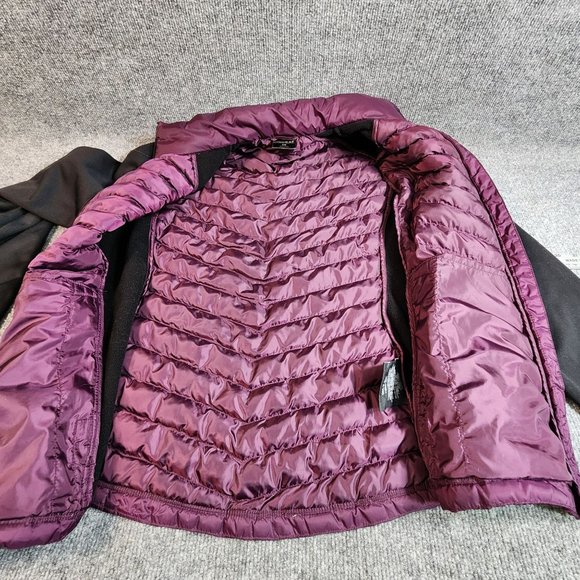 32° HEAT Women's Size Large Light Weight Zip Front Puffer Jacket Purple Black - Picture 3 of 11